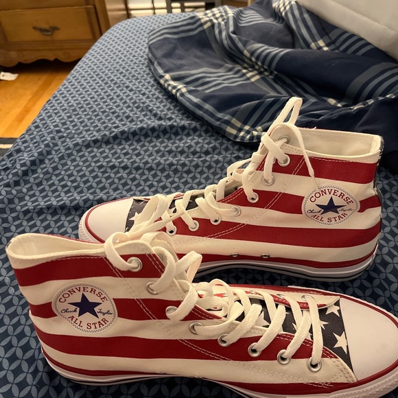 Red, White, and Blue American Flag Converse Size 11